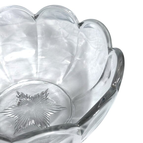 Antique JEFFERSON Krystol 8” diameter Scalloped Glass Serving Bowl - Picture 6 of 10